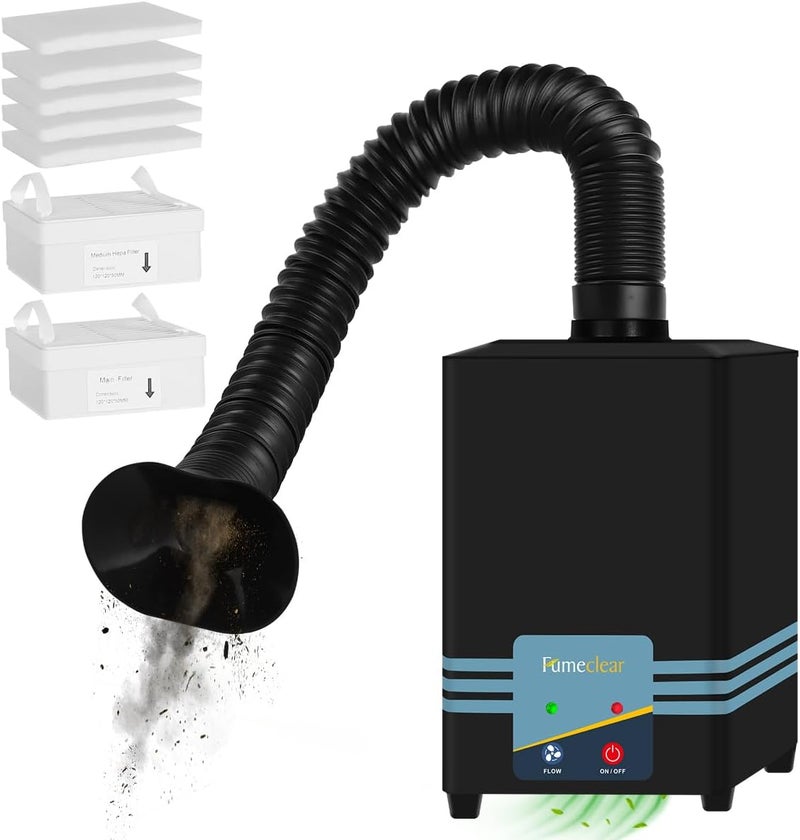 FUMECLEAR Store FC-2001S Solder Fume Extractor, 128 to 168m³/h Strong Suction Soldering Fume Extractor, Low Noise High Efficiency 3-speed Smoke Extractor, Suitable for Hand Soldering - Image 1
